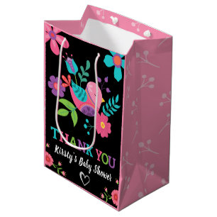 Helder bloemrijk Mexicaans feest baby shower Medium Cadeauzakje