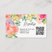 Helder boho-tuin bloem bruidsregistratie informatiekaartje (Voorkant)