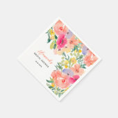 Helder boho-tuin bloem bruiloft feest servet (Hoek)