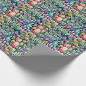 Helder cactusbloesem woestijn botanisch patroon cadeaupapier (Hoek)