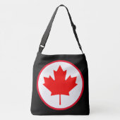 Helder Canadese maaple Leaf Canada Day Red White Crossbody Tas (Achterkant)