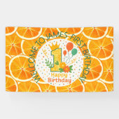 Helder Citrus 1e Verjaardagsbanner  Spandoek (Horizontaal)
