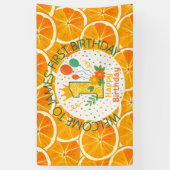 Helder Citrus 1e Verjaardagsbanner  Spandoek (Verticaal)