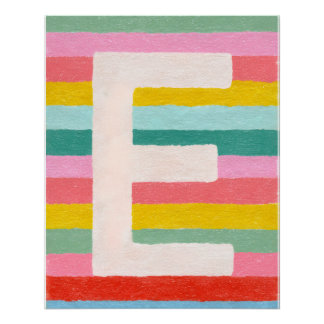 Helder Dopamine Decor Monogram Letter E Poster Perfect Poster