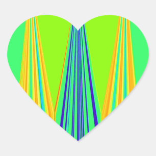 Helder edgy geometrisch neon patroon art ontwerp hart sticker