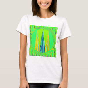 Helder edgy geometrisch neon patroon art ontwerp t-shirt