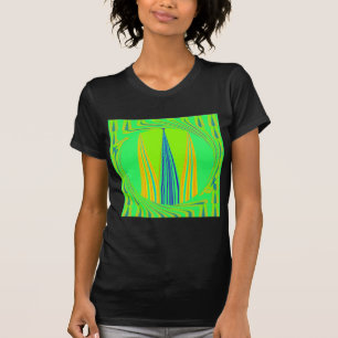 Helder edgy geometrisch neon patroon art ontwerp t-shirt