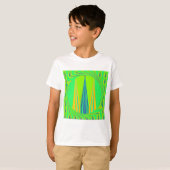 Helder edgy geometrisch neon patroon art ontwerp t-shirt (Voorkant volledig)