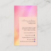 Helder elegant holografisch iriserend kleurenblok visitekaartje (Achterkant)