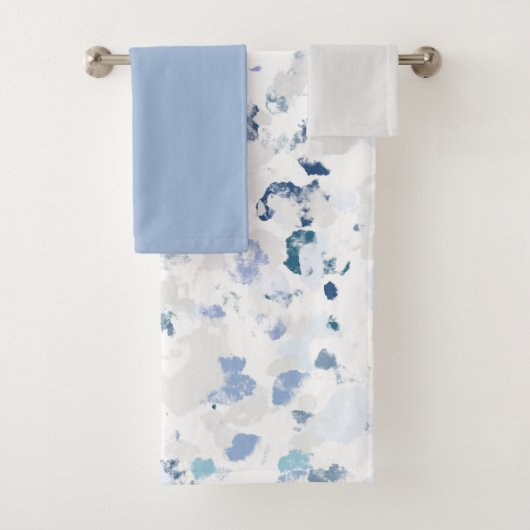 Helder en Blauw en Grijs en Splatter Bad Handdoek (Insitu)