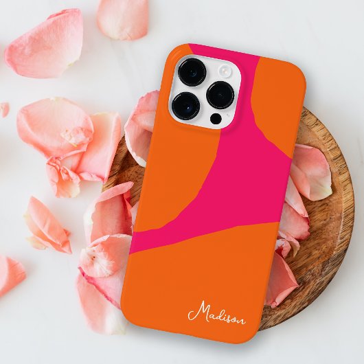 Helder en Bold Heet Roze en Sinaasappel Abstract Case-Mate iPhone Case