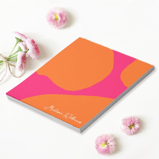 Helder en Bold Heet Roze en Sinaasappel Abstract Notitieblok