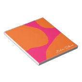 Helder en Bold Heet Roze en Sinaasappel Abstract Notitieblok (Schuin)