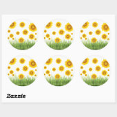 Helder en elegant ontwerp van zonnebloem ronde sticker (Vel)