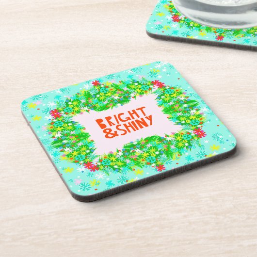 Helder en glanzend Wreath Bier Onderzetter (Linkerzijde)