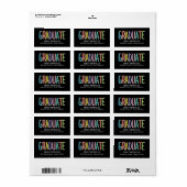 Helder en kleurrijk Afstuderen adreslabel Etiket (Full Sheet)