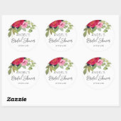 Helder en kleurrijk bloemboeket bruidsdouche ronde sticker (Vel)