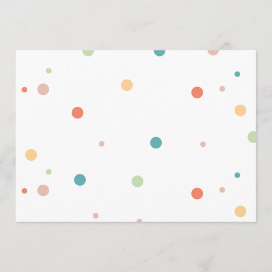 Helder en kleurrijk Fun Unisex Modern Baby shower Kaart (Achterkant)