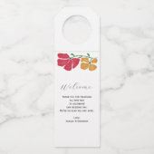 Helder en kleurrijk Hotel Gast Bruiloft Welkom Flessenhanger (Voorkant)