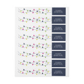 Helder en kleurrijk kerstlampetiket (Vel)