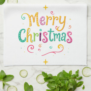 Helder en koel Prettig kerstfeest Theedoek