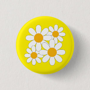 Helder en Mooi Madeliefje Ronde Button 3,2 Cm