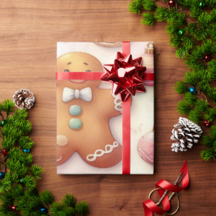 Helder en vrolijk kerstcadeaupapierontwerp cadeaupapier