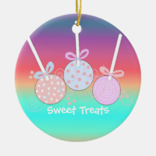 Helder en vrolijke cake pops keramisch ornament