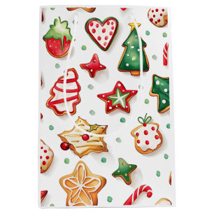 Helder en vrolijke kerstkoekjes medium cadeauzakje