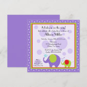 Helder en vun elphant-Baby shower Kaart (Voorkant / Achterkant)