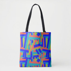 Helder fel blauw groen koraal abstracte patches draagtas