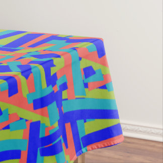 Helder fel blauw groen koraal abstracte patches tafelkleed