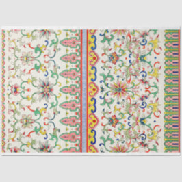 Helder floraal aziatisch patroon tissuepapier