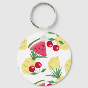 Helder fruit en bessen op wit. sleutelhanger