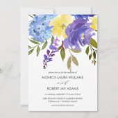 Helder geel blauwe bloemen kaart (Voorkant)