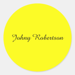 Helder Geel Eenvoudig Elegant Professioneel Modern Ronde Sticker