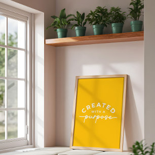 Helder Geel Elegante Christelijke Spreuk Poster