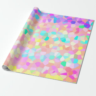 Helder geel roze groen blauw mozaïek patroon cadeaupapier