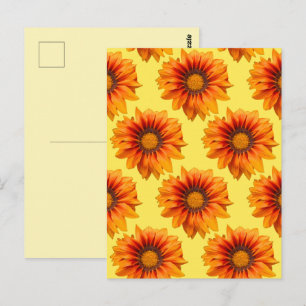 Helder geeloranje verloop bloem uitsnede briefkaart