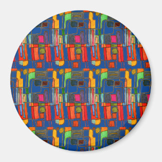 Helder gekleurd modern abstract ontwerp magneet