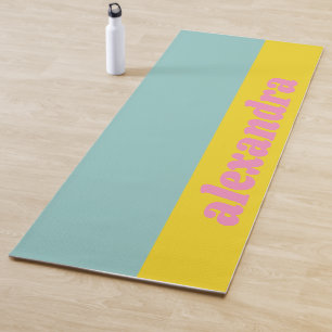 Helder gekleurd pastelblok gepersonaliseerd yogamat