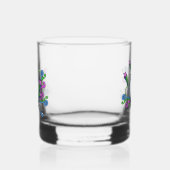 Helder gekleurd Peace Sign Design Sterren Scrolls Whisky Glas (Links)