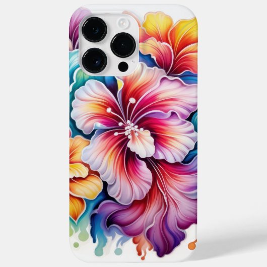 HELDER GEKLEURDE 3-D LOOK BLOEMEN Case-Mate iPhone CASE (Achterkant)