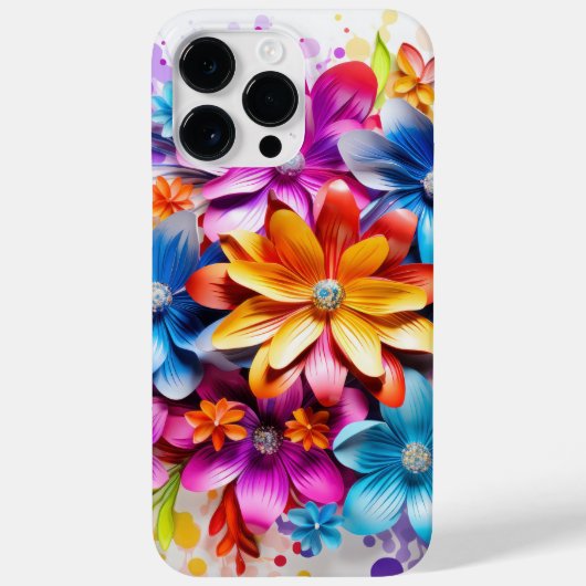 HELDER GEKLEURDE 3D LOOK BLOEMEN Case-Mate iPhone CASE (Achterkant)