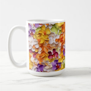 HELDER GEKLEURDE 3D LOOK ORCHIDEEËN KOFFIEMOK