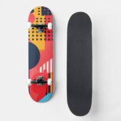 Helder gekleurde achtergrond met cirkels skateboard (Voorkant)