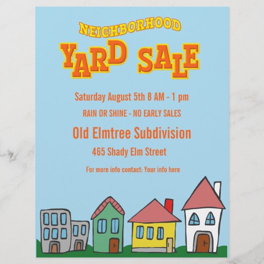 Helder gekleurde buurt Yard Sale Flyers (Voorkant)