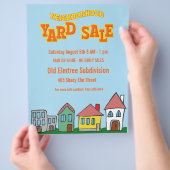 Helder gekleurde buurt Yard Sale Flyers (Hand)