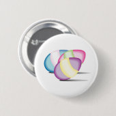 Helder gekleurde eieren met schaduw ronde button 5,7 cm (Voorkant /achterkant)
