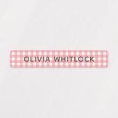 Helder gekleurde Gingham Plaid basisschool Labels (Design 1)